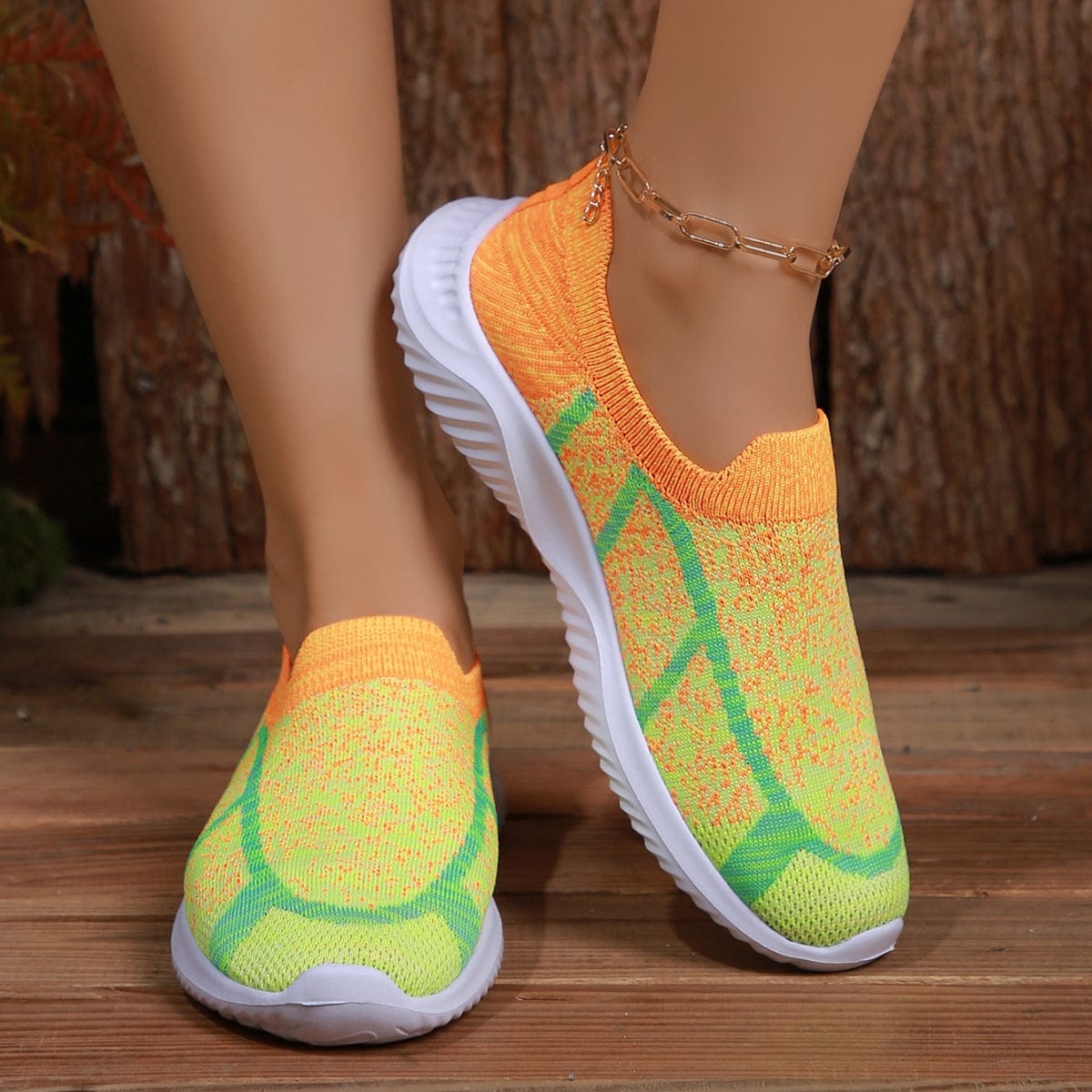 Breathable Mesh Round Toe Sneakers - Trendsi