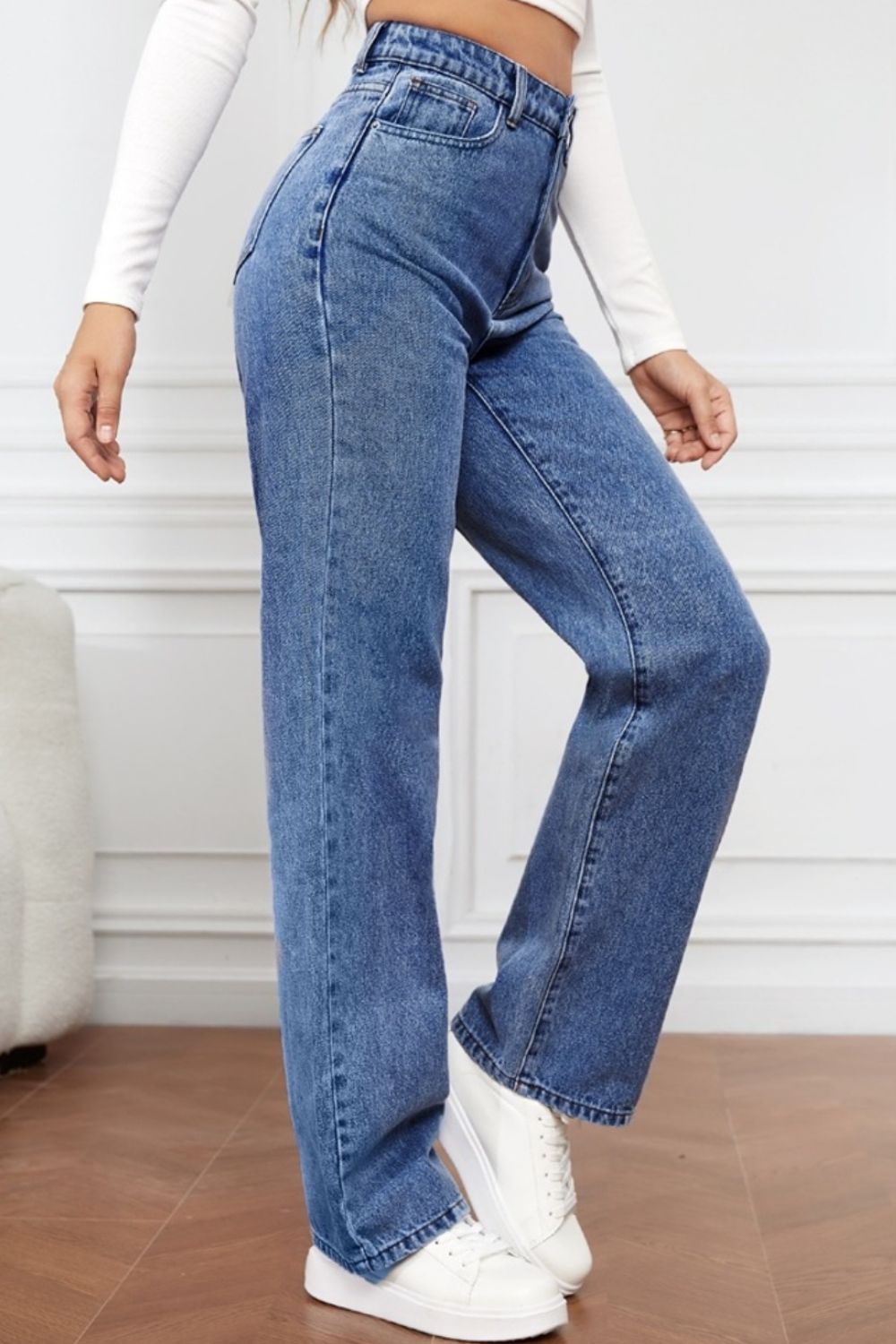 High Waist Straight Jeans - Flyclothing LLC