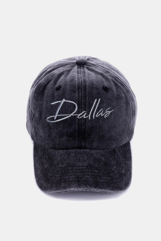 Gorra de béisbol lavada con bordado DALLAS de Zenana