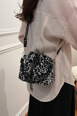 Sequin Drawstring Bucket Bag