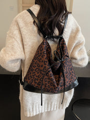 Bolso bandolera de doble uso con estampado de leopardo