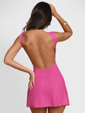 Backless Wide Strap Mini Dress - Trendsi