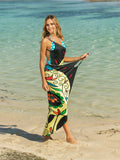 Printed Spaghetti Strap Cover Up - Flyclothing LLC