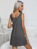 Full Size Scoop Neck Wide Strap Mini Dress - Trendsi