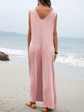 Full Size Wide Strap Jumpsuit with Pockets - Trendsi