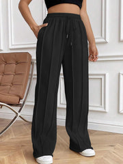 Drawstring Elastic Waist Pants with Pockets - Trendsi