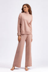 Basic Bae High- Low Turtleneck Long Sleeve Top and Pants Sweater Set - Trendsi