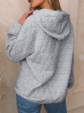 Textured Long Sleeve Hoodie with Pockets