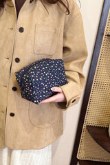 Floral Quilted Clutch with Plaid Lining