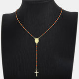 Stainless Steel Beaded Cross Necklace - Flyclothing LLC