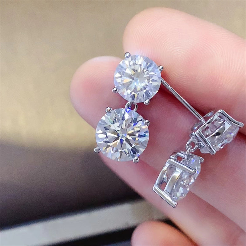 10 Carat Moissanite 925 Sterling Silver Earrings Trendsi