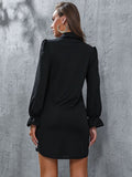 Perfee Ruched Button Up Long Sleeve Dress