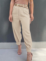 High Waist Cropped Pants - Flyclothing LLC