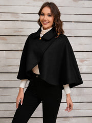 Collared Neck Cropped Cape - Trendsi