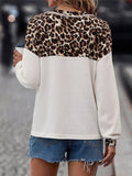 Leopard V-Neck Long Sleeve T-Shirt - Trendsi