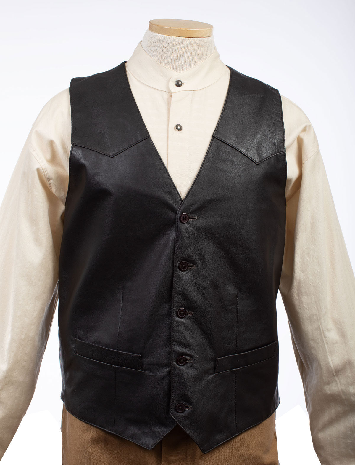 Scully Leather Leatherwear Mens Westrn Dark Brown Vest - Flyclothing LLC