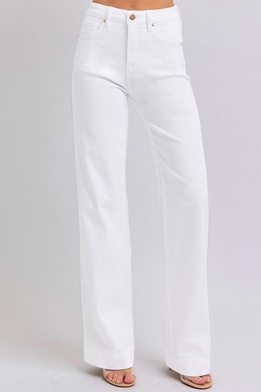 RISEN Full Size High Waist Straight Jeans - Trendsi