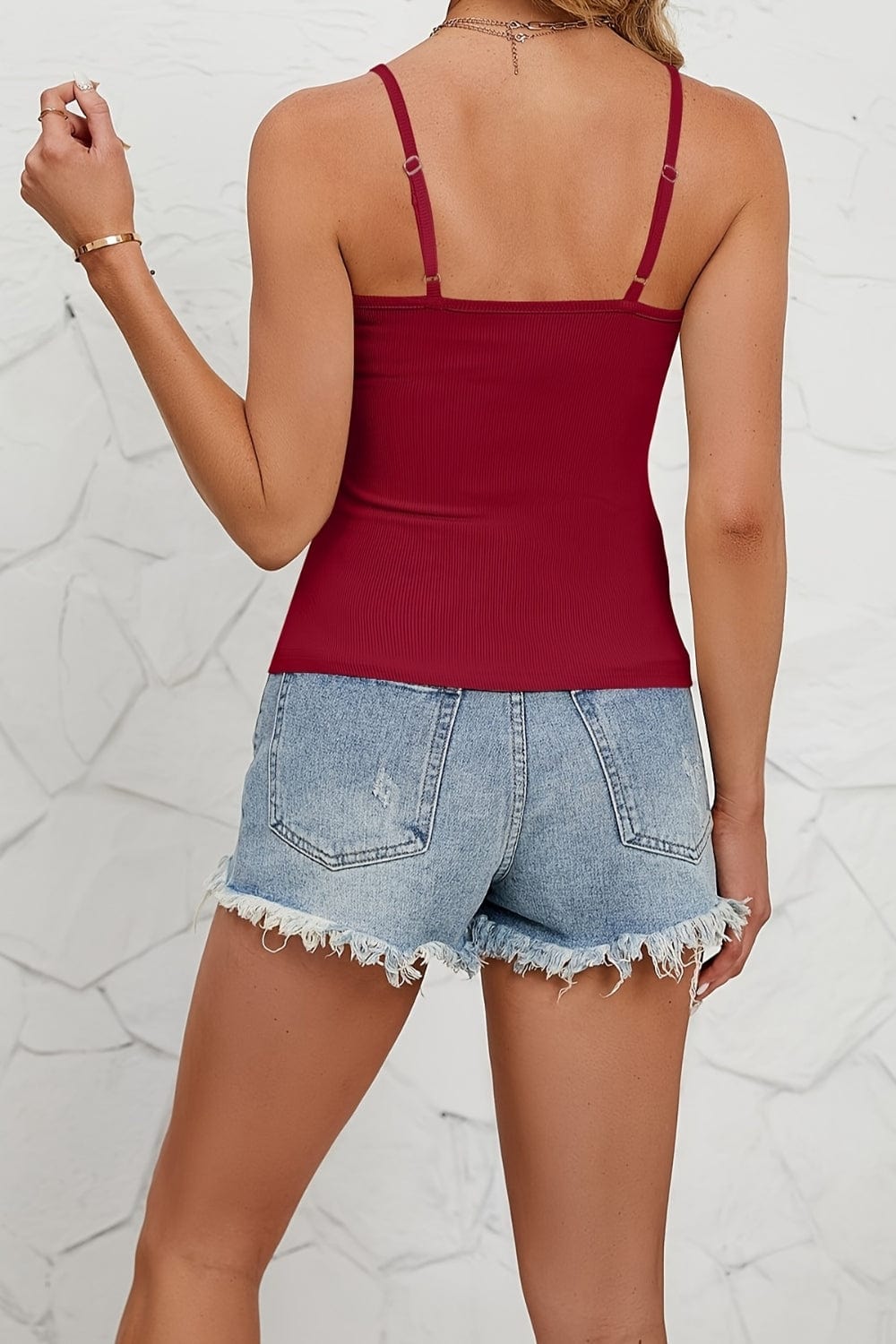 Lace Detail Scoop Neck Cami - Trendsi