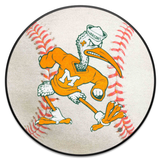 Miami Hurricanes Baseball Rug - 27in. Diameter, Sebastian the Ibis - Miami