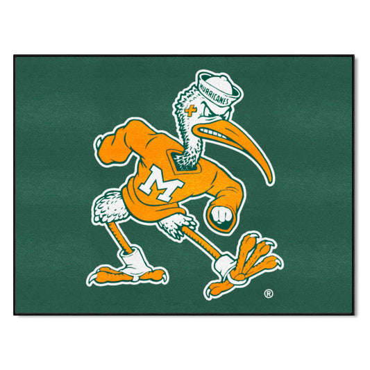 Miami Hurricanes All-Star Rug - 34 in. x 42.5 in., Sebastian the Ibis