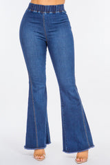 American Bazi High Waist Curvy Flare Jeans - Trendsi