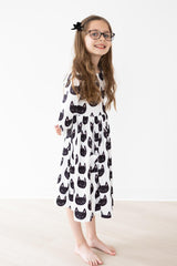 Purrfect 3/4 Sleeve Pocket Twirl Dress - Mila & Rose ®