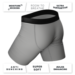 The 50 Shades | Long Leg Grey Ball Hammock® Pouch Underwear With Fly 3 Pack