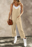 Pocketed Spaghetti Strap Wide Leg Jumpsuit - Flyclothing LLC