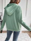 Drawstring Long Sleeve Hoodie with Kangaroo Pocket - Trendsi