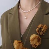 Double-Layered Freshwater Pearl Necklace - Flyclothing LLC