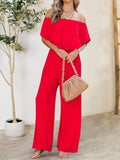 Ruffled Off-Shoulder Jumpsuit - Flyclothing LLC