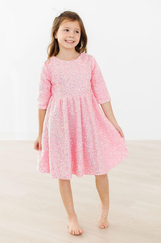 Bubblegum Pink Sequin Dress - Mila & Rose ®