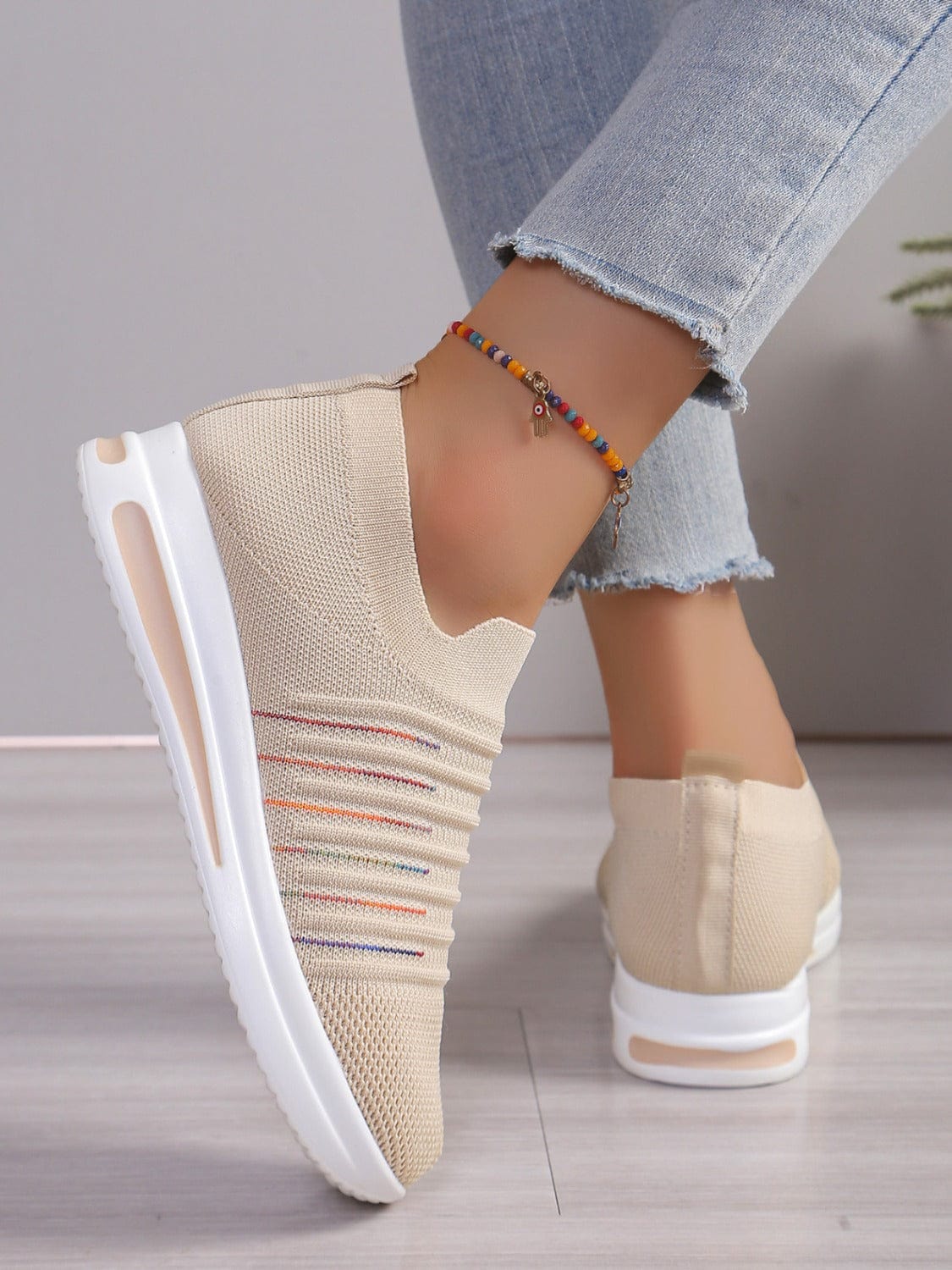 Breathable Mesh Wedge Sneakers - Trendsi