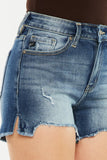 Kancan High Waist Raw Hem Denim Shorts - Flyclothing LLC