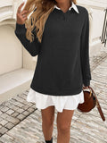 Devine Ruffle Hem Long Sleeve Mini Dress