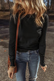 Round Neck Long Sleeve Knit Top