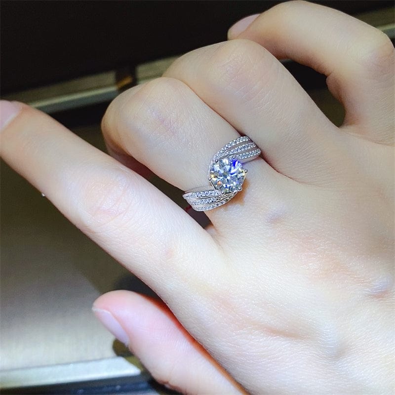 1 Carat Moissanite 925 Sterling Silver Ring - Trendsi