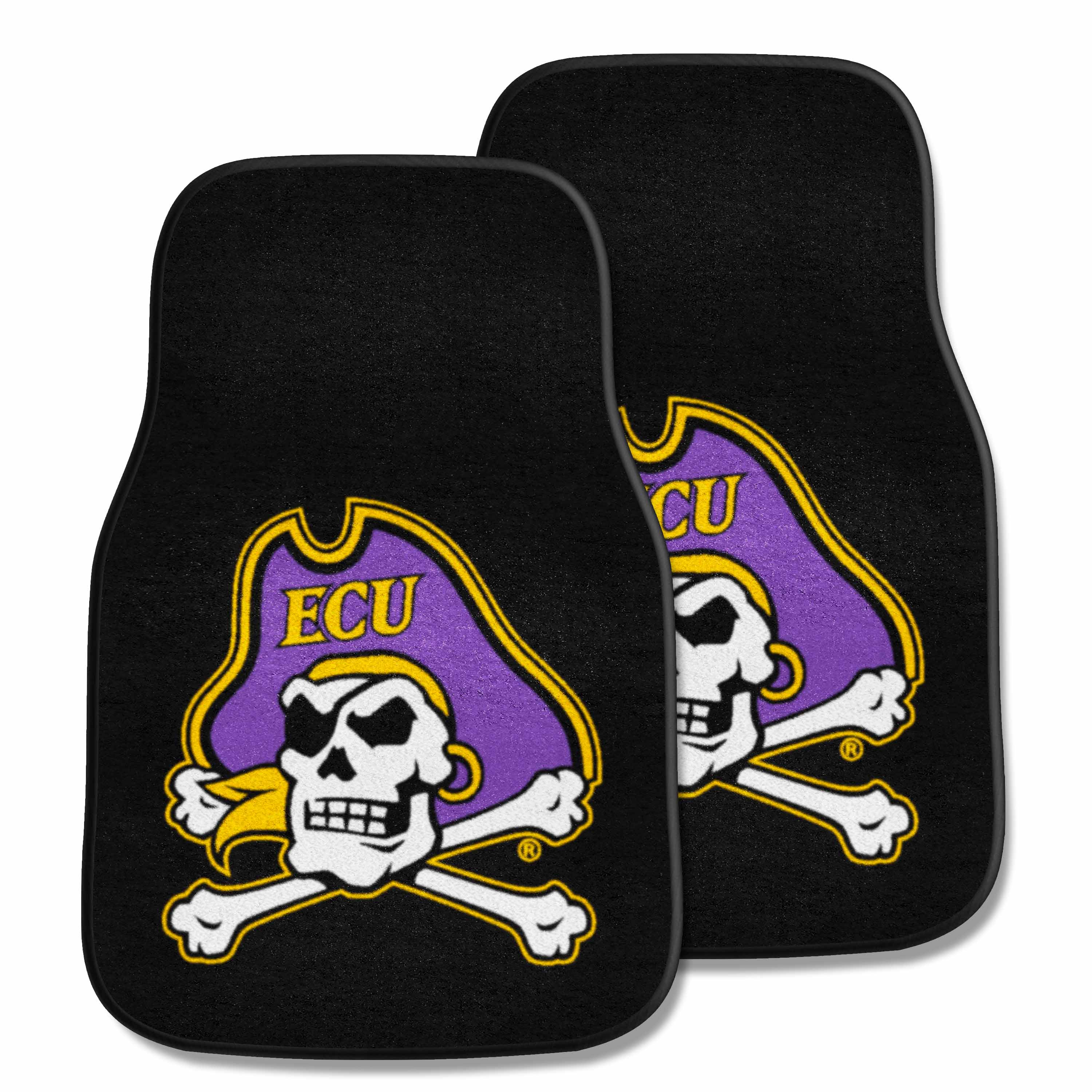 East Carolina Pirates Front Carpet Car Mat Set - 2 Pieces