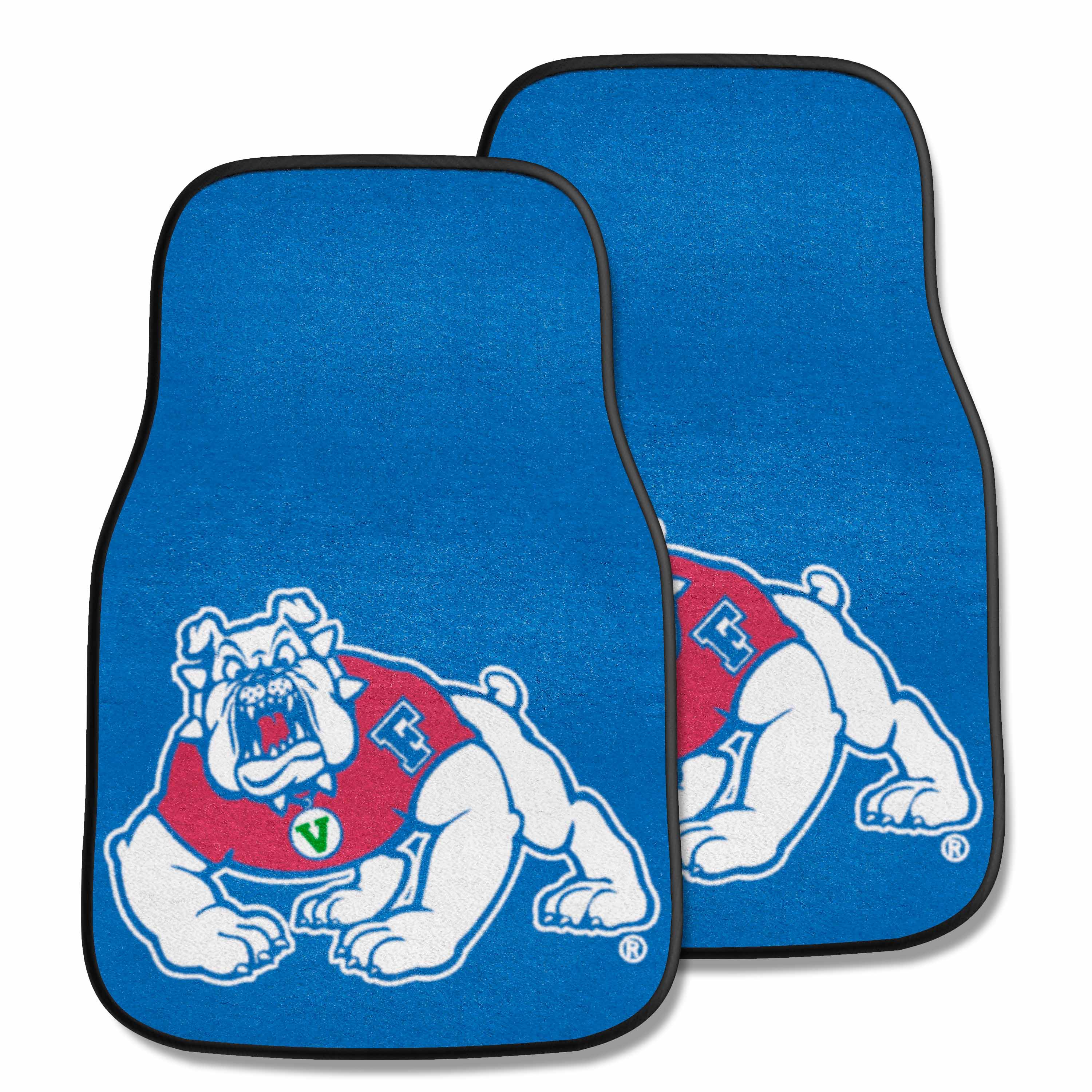 Fresno State Bulldogs Front Carpet Car Mat Set - 2 Pieces, Bue