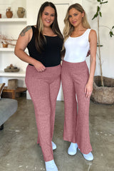 Ribbed High Waist Flare Pants