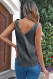 Solid V-Neck Wide Strap Tank - Flyclothing LLC