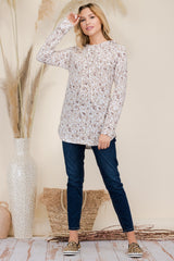 Celeste Full Size Drawstring Leopard Long Sleeve Hooded Blouse - Trendsi