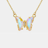 Gold-Plated Butterfly Pendant Necklace - Flyclothing LLC