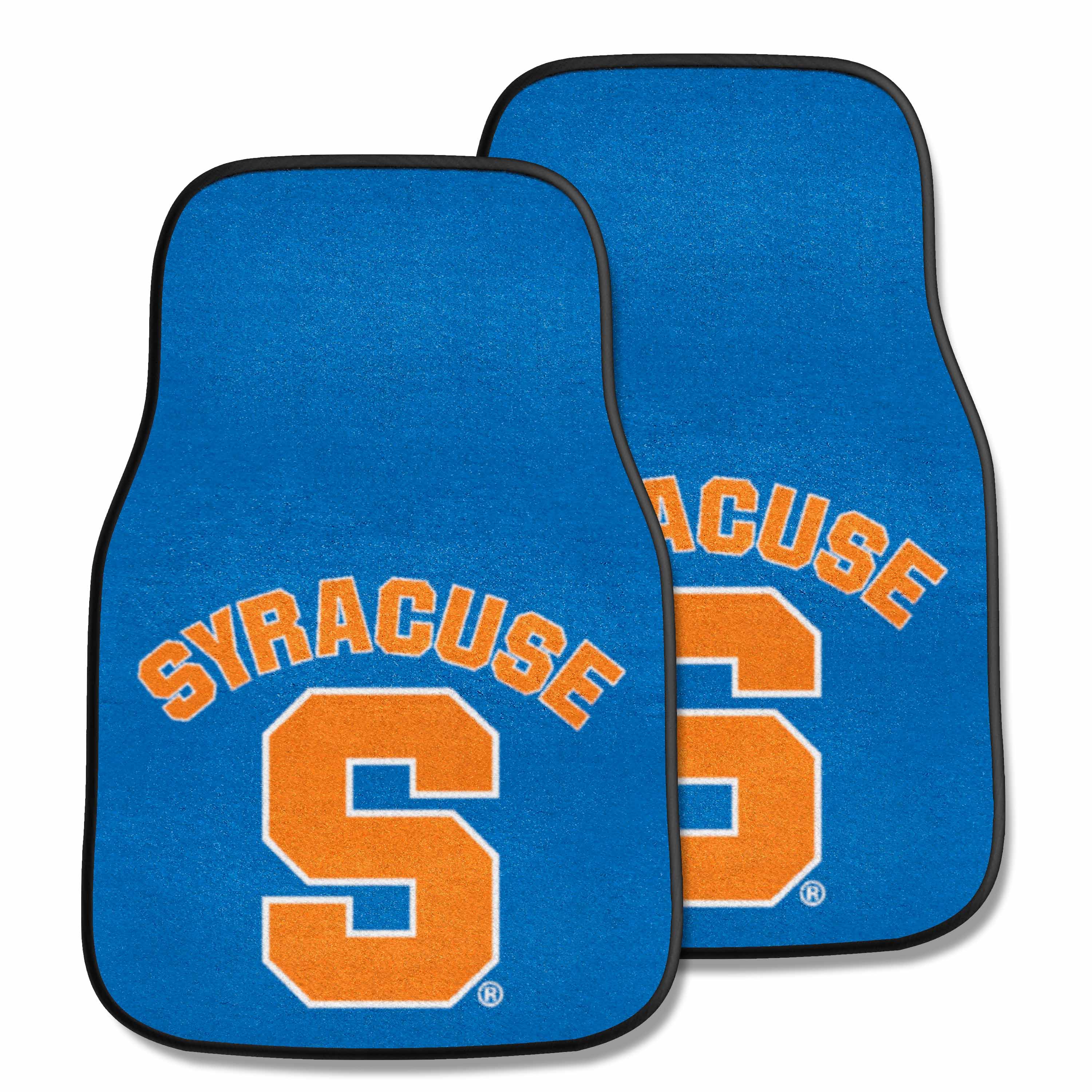 Syracuse Orange Front Carpet Car Mat Set - 2 Pieces, Blue with Wordmark