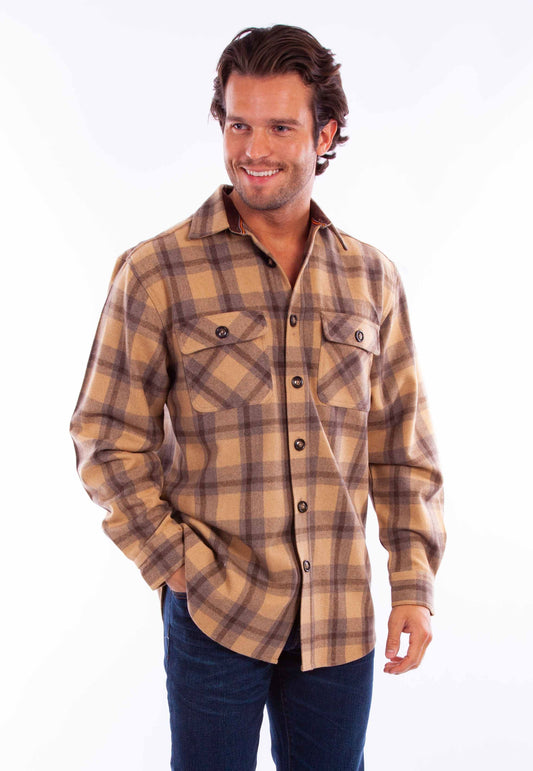 Scully Leather Tan Heavy Weight Wool Blend Flannel - Flyclothing LLC