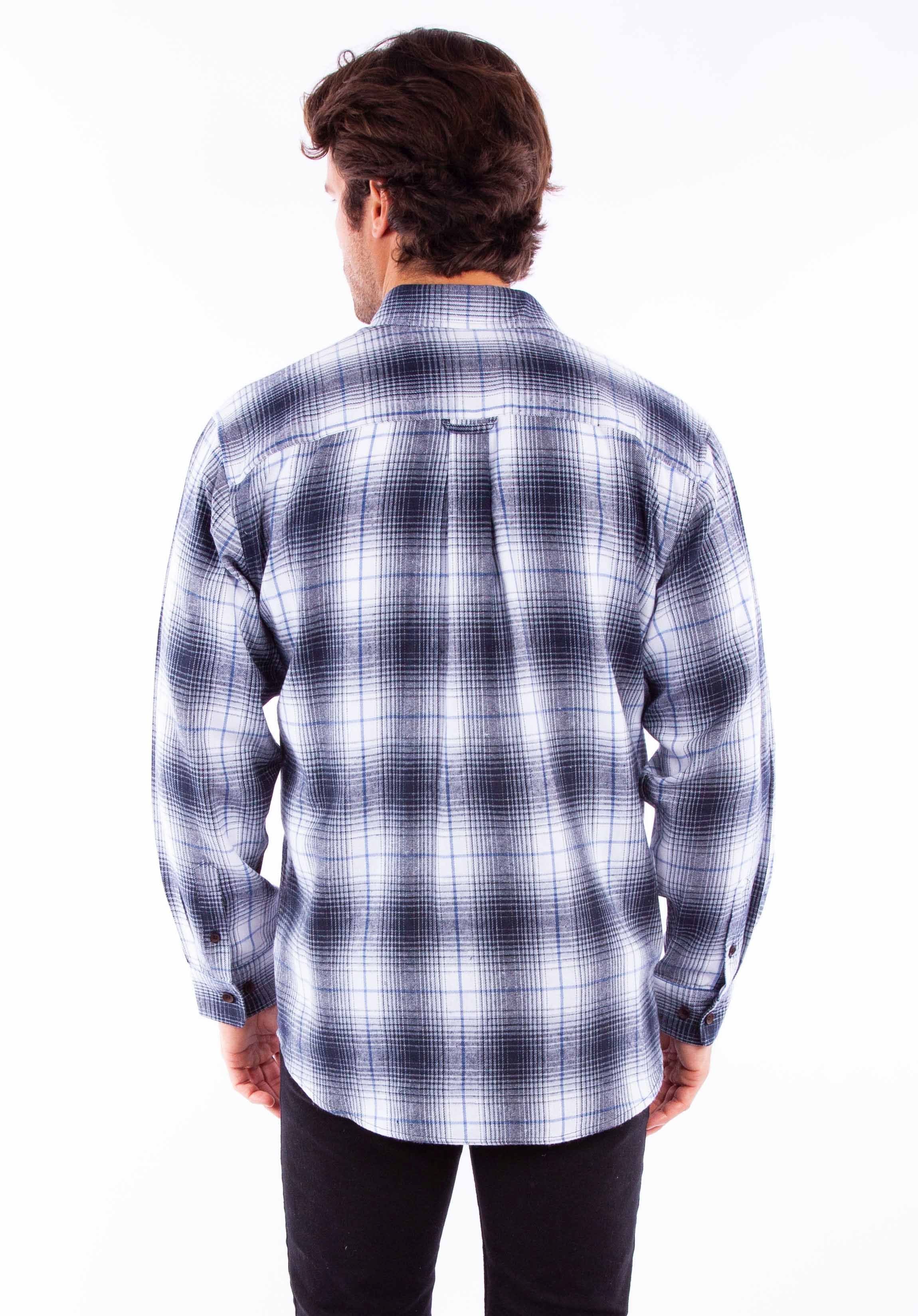 Scully Leather Blue-White Flannel Shirt - Flyclothing LLC