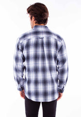 Scully Leather Blue-White Flannel Shirt - Flyclothing LLC