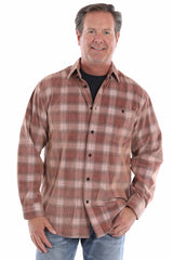 farthest point russet 100% cotton corduroy plaid shirt