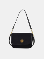 PU Leather Suede Twist-Lock Shoulder Bag - Trendsi