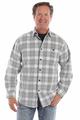 farthest point black-white 100% cotton corduroy plaid shirt